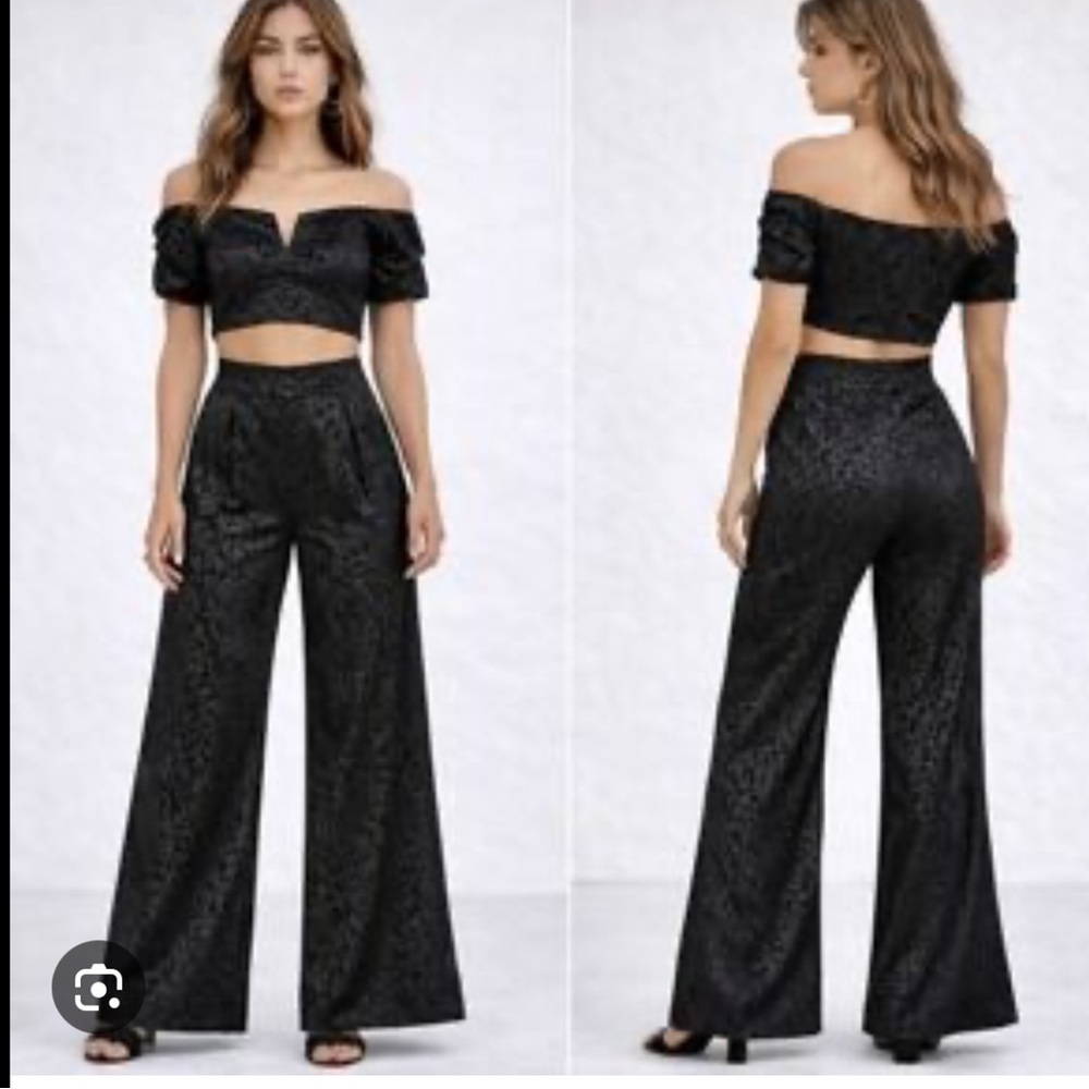 Free People Soul Mate Off-Shoulder Wide-Leg 2 Piece Set.